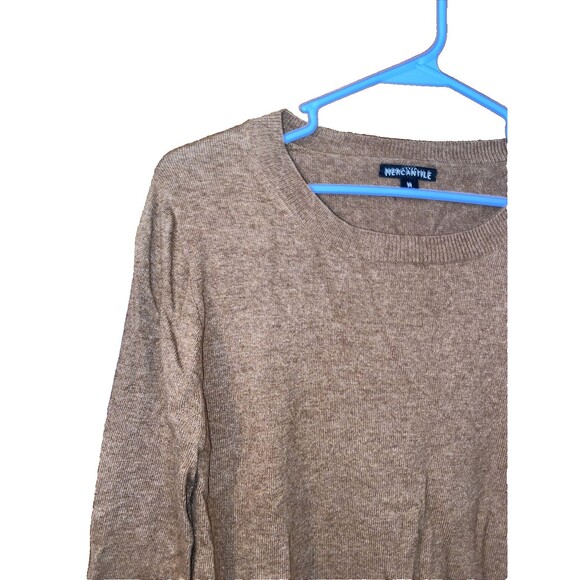 J Crew Sweater Tan Womens Medium Long Sleeve Crew Neck Wool Knit Pullover Teddie - Picture 3 of 7